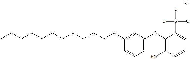 6-Hydroxy-3'-dodecyl[oxybisbenzene]-2-sulfonic acid potassium salt Struktur