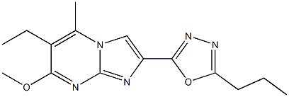 2-(5-Propyl-1,3,4-oxadiazol-2-yl)-6-ethyl-7-methoxy-5-methylimidazo[1,2-a]pyrimidine Struktur