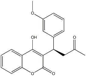 4-Hydroxy-3-[(1R)-3-oxo-1-(3-methoxyphenyl)butyl]-2H-1-benzopyran-2-one Struktur