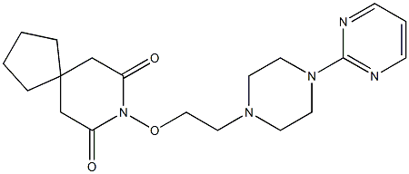 8-[2-[4-(2-Pyrimidinyl)-1-piperazinyl]ethoxy]-8-azaspiro[4.5]decane-7,9-dione Struktur