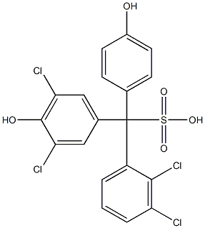 (2,3-Dichlorophenyl)(3,5-dichloro-4-hydroxyphenyl)(4-hydroxyphenyl)methanesulfonic acid Struktur