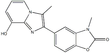 5-[3-Methyl 8-hydroxy-imidazo[1,2-a]pyridin-2-yl]-3-methyl-benzoxazol-2(3H)-one Struktur