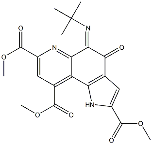 4,5-Dihydro-4-oxo-5-(tert-butylimino)-1H-pyrrolo[2,3-f]quinoline-2,7,9-tricarboxylic acid trimethyl ester Struktur