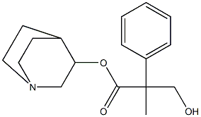 (-)-3-Hydroxy-2-methyl-2-phenylpropionic acid 3-quinuclidinyl ester Struktur