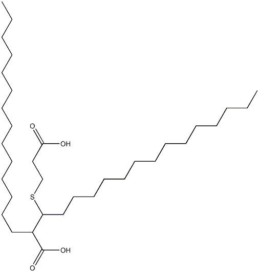 3-(2-Carboxyethylthio)-2-tetradecylheptadecanoic acid Struktur