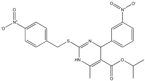 1,4-Dihydro-2-(4-nitrobenzylthio)-4-(3-nitrophenyl)-6-methylpyrimidine-5-carboxylic acid isopropyl ester Struktur