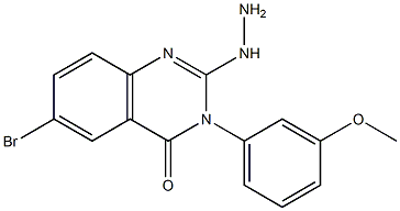 2-Hydrazino-3-(3-methoxyphenyl)-6-bromoquinazolin-4(3H)-one Struktur