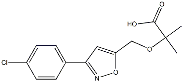 2-[[3-(4-Chlorophenyl)-5-isoxazolyl]methoxy]-2-methylpropionic acid Struktur