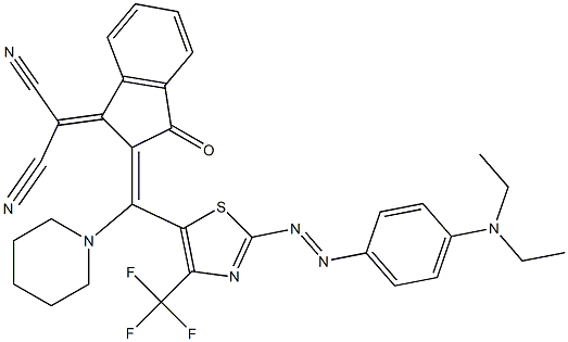 [[2,3-Dihydro-3-oxo-2-[piperidino[4-(trifluoromethyl)-2-[[4-(diethylamino)phenyl]azo]thiazol-5-yl]methylene]-1H-inden]-1-ylidene]malononitrile Struktur