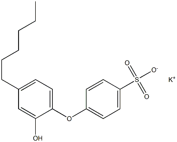 2'-Hydroxy-4'-hexyl[oxybisbenzene]-4-sulfonic acid potassium salt Struktur