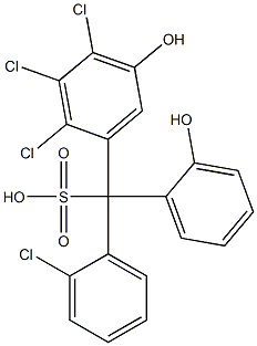 (2-Chlorophenyl)(2,3,4-trichloro-5-hydroxyphenyl)(2-hydroxyphenyl)methanesulfonic acid Struktur