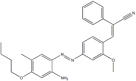 3-[4-(2-Amino-4-butoxy-5-methylphenylazo)-2-methoxyphenyl]-2-phenylacrylonitrile Struktur