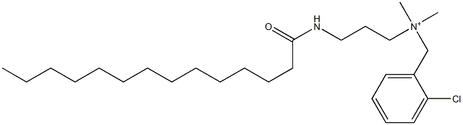 2-Chloro-N,N-dimethyl-N-[3-[(1-oxotetradecyl)amino]propyl]benzenemethanaminium Struktur