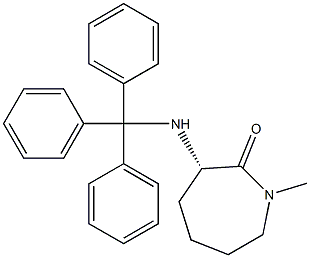 (3S)-1-Methyl-3-tritylamino-1,3,4,5,6,7-hexahydro-2H-azepin-2-one Struktur