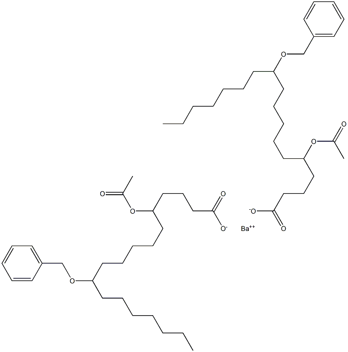 Bis(11-benzyloxy-5-acetyloxystearic acid)barium salt Struktur