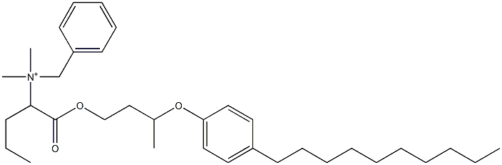 N,N-Dimethyl-N-benzyl-N-[1-[[3-(4-decylphenyloxy)butyl]oxycarbonyl]butyl]aminium Struktur