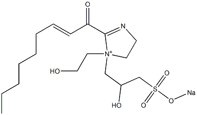 1-(2-Hydroxyethyl)-1-[2-hydroxy-3-(sodiooxysulfonyl)propyl]-2-(2-nonenoyl)-2-imidazoline-1-ium Struktur