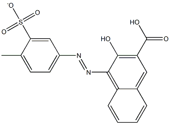 3-Hydroxy-4-[(4-methyl-3-sulfonatophenyl)azo]-2-naphthalenecarboxylic acid Struktur