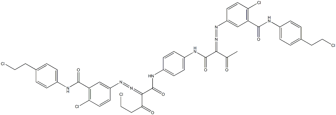 3,3'-[2-(Chloromethyl)-1,4-phenylenebis[iminocarbonyl(acetylmethylene)azo]]bis[N-[4-(2-chloroethyl)phenyl]-6-chlorobenzamide] Struktur