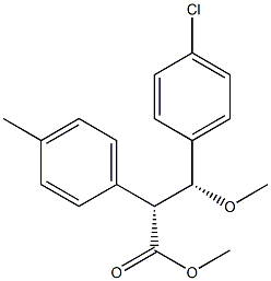 (2R,3R)-3-Methoxy-2-(4-methylphenyl)-3-(4-chlorophenyl)propionic acid methyl ester Struktur