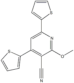 2-Methoxy-4,6-bis(2-thienyl)-3-pyridinecarbonitrile Struktur