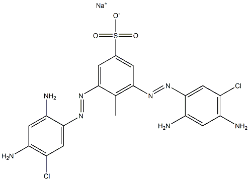 3,5-Bis[(2,4-diamino-5-chlorophenyl)azo]-4-methylbenzenesulfonic acid sodium salt Struktur