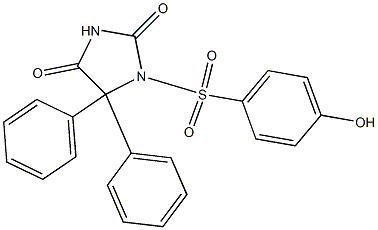 5,5-Diphenyl-1-[(4-hydroxyphenyl)sulfonyl]hydantoin Struktur