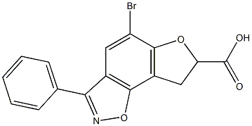 5-Bromo-7,8-dihydro-3-phenylfuro[2,3-g][1,2]benzisoxazole-7-carboxylic acid Struktur