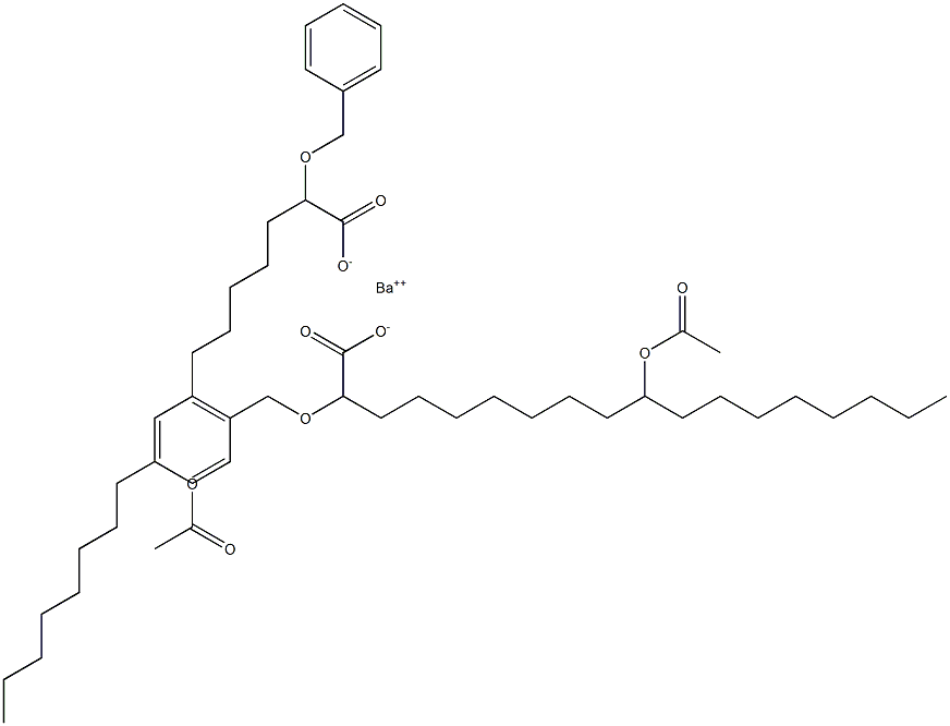 Bis(2-benzyloxy-10-acetyloxystearic acid)barium salt Struktur