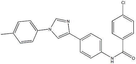 4-Chloro-N-[4-[1-[4-methylphenyl]-1H-imidazol-4-yl]phenyl]benzamide Struktur