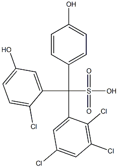 (2-Chloro-5-hydroxyphenyl)(2,3,5-trichlorophenyl)(4-hydroxyphenyl)methanesulfonic acid Struktur