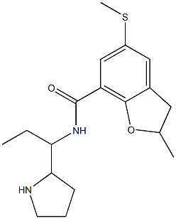 2,3-Dihydro-2-methyl-5-(methylthio)-N-[1-ethyl-2-pyrrolidinylmethyl]benzofuran-7-carboxamide Struktur