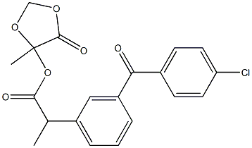 2-[3-(4-Chlorobenzoyl)phenyl]propanoic acid 5-methyl-4-oxo-1,3-dioxolan-5-yl ester Struktur