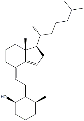 (4R,5E,7Z,10S)-9,10-Secocholesta-5,7,14-trien-4-ol Struktur