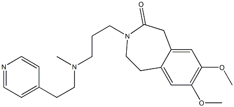 2,3-Dihydro-7,8-dimethoxy-3-[3-[N-[2-(4-pyridinyl)ethyl]-N-methylamino]propyl]-1H-3-benzazepin-4(5H)-one Struktur