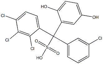 (3-Chlorophenyl)(2,3,4-trichlorophenyl)(2,5-dihydroxyphenyl)methanesulfonic acid Struktur