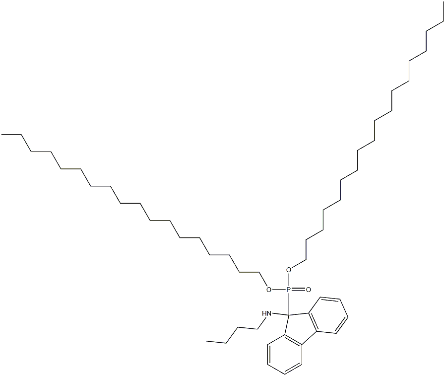 [9-(Butylamino)-9H-fluoren-9-yl]phosphonic acid dioctadecyl ester Struktur