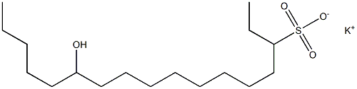 12-Hydroxyheptadecane-3-sulfonic acid potassium salt Struktur