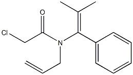 N-(1-Phenyl-2-methyl-1-propenyl)-N-allyl-2-chloroacetamide Struktur