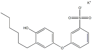 4'-Hydroxy-3'-hexyl[oxybisbenzene]-3-sulfonic acid potassium salt Struktur