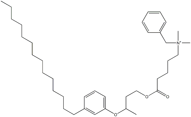 N,N-Dimethyl-N-benzyl-N-[4-[[3-(3-tetradecylphenyloxy)butyl]oxycarbonyl]butyl]aminium Struktur