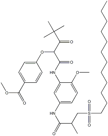 4-[1-[[5-[[3-(Dodecylsulfonyl)-2-methyl-1-oxopropyl]amino]-2-methoxyphenyl]carbamoyl]-2-oxo-3,3-dimethylbutoxy]benzoic acid methyl ester Struktur