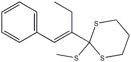 2-[(E)-2-Phenyl-1-ethylethenyl]-2-(methylthio)-1,3-dithiane Struktur