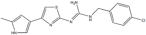 N-[Amino(4-chlorobenzylamino)methylene]-4-(2-methyl-1H-pyrrole-4-yl)thiazole-2-amine Struktur