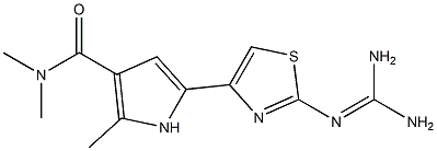 N,N-Dimethyl-2-methyl-5-[2-[(diaminomethylene)amino]thiazole-4-yl]-1H-pyrrole-3-carboxamide Struktur