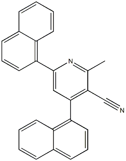 2-Methyl-4,6-bis(1-naphtyl)pyridine-3-carbonitrile Struktur