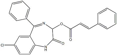 1,3-Dihydro-5-phenyl-7-chloro-2-oxo-2H-1,4-benzodiazepin-3-ol 3-phenylacrylate Struktur