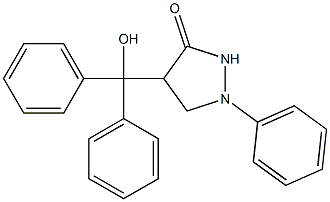 1-Phenyl-4-(hydroxydiphenylmethyl)pyrazolidin-3-one Struktur