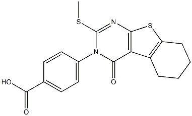 4-[[3,4-Dihydro-4-oxo-2-(methylthio)-5,6-tetramethylenethieno[2,3-d]pyrimidin]-3-yl]benzoic acid Struktur