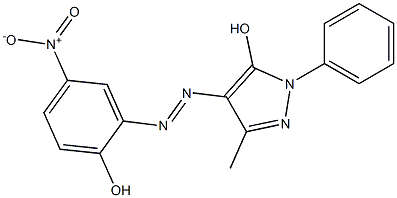 4-(2-Hydroxy-5-nitrophenylazo)-3-methyl-1-phenyl-1H-pyrazol-5-ol Struktur